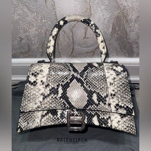 Balenciaga Hourglass Small Snakeskin Bag